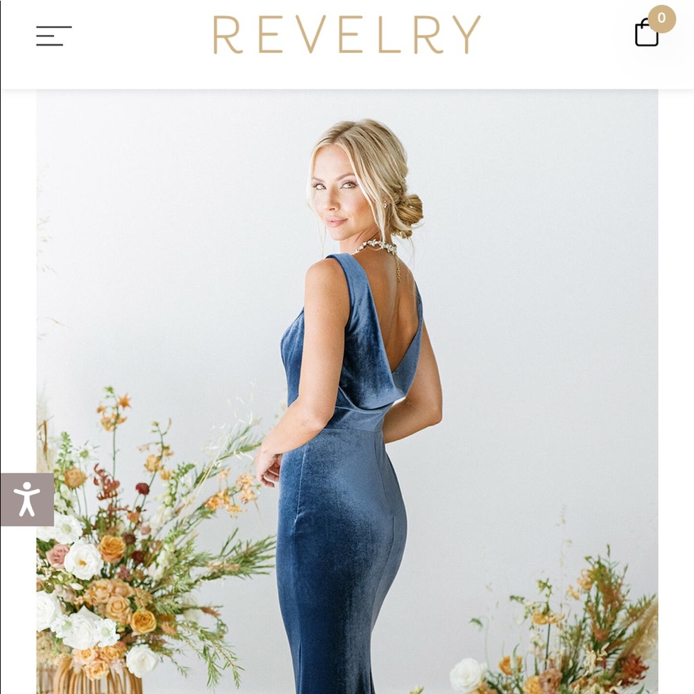 Revelry black Dakota Bridesmaid dress, worn once, like new condition